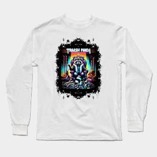 Neon Kingdom: Raccoon's Retro-Futuristic Reign Long Sleeve T-Shirt